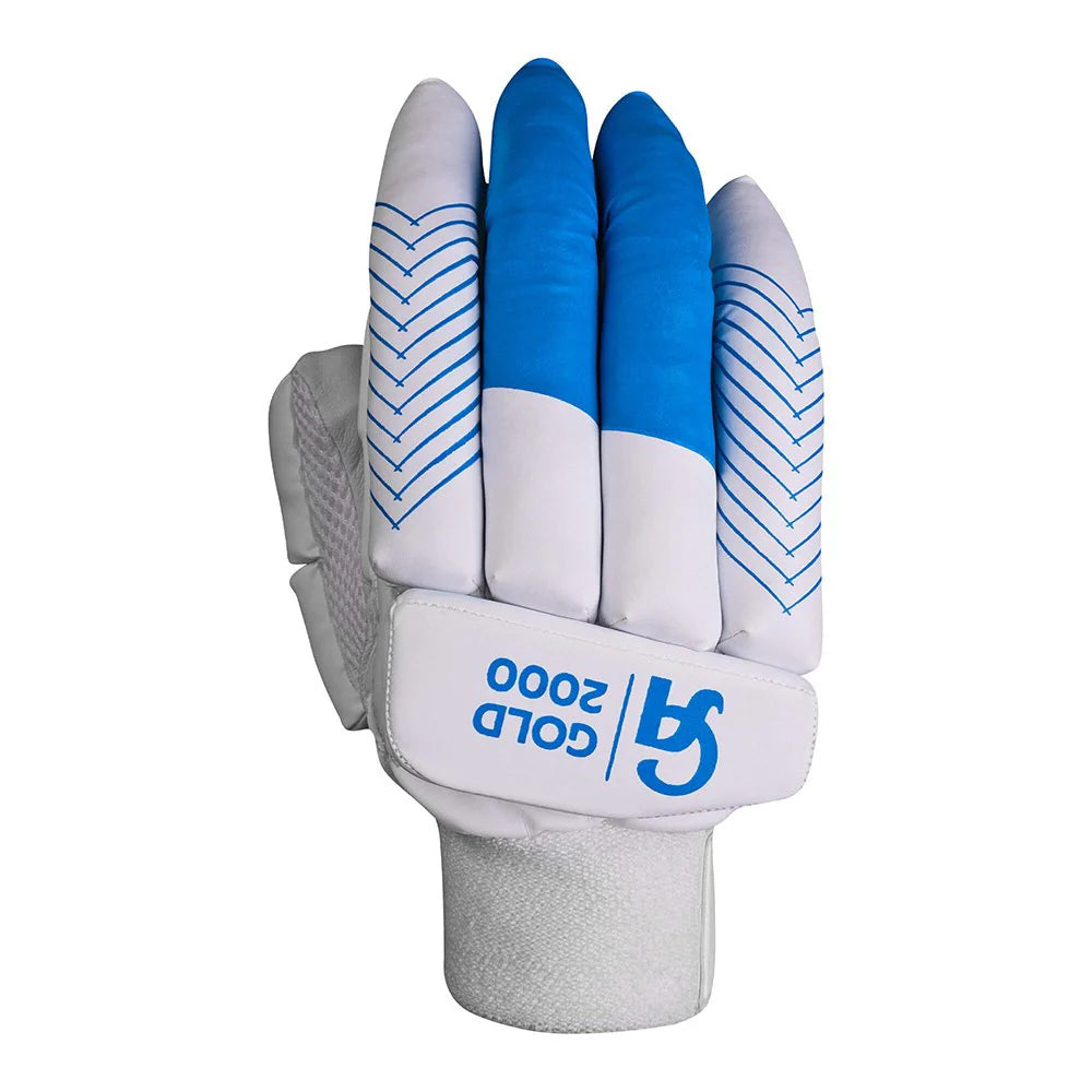 CA Gold 2000 Batting Gloves - Gold 2000 for Adults - Right Handed White/Blue