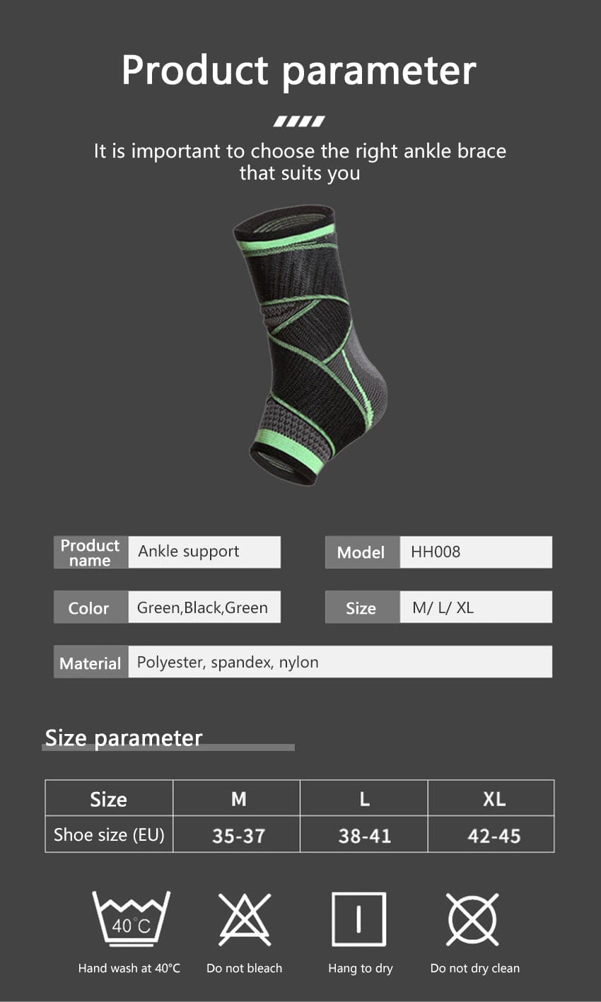 Ankle Support brace 1 pair (2 pieces) - Black Tango Sports