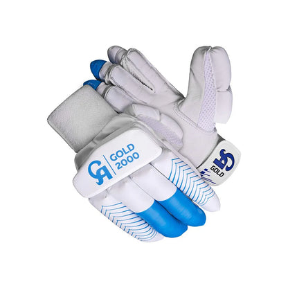 CA Gold 2000 Batting Gloves - Gold 2000 for Adults - Right Handed White/Blue
