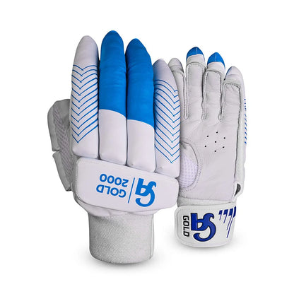 CA Gold 2000 Batting Gloves - Gold 2000 for Adults - Right Handed White/Blue
