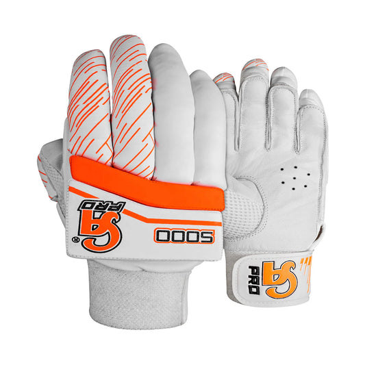 CA PRO Batting Gloves - PRO 5000 for Adults - Right Handed White/Orange