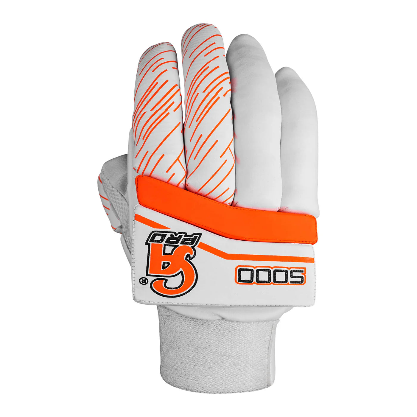 CA PRO Batting Gloves - PRO 5000 for Adults - Right Handed White/Orange