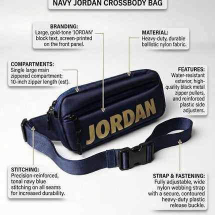 Jordan Waist & Cross Body Bag - Blue and Black